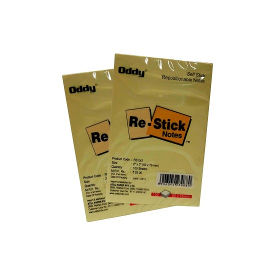  Self Stick Repositionable Note Pad 100 Sheets 2 X 3